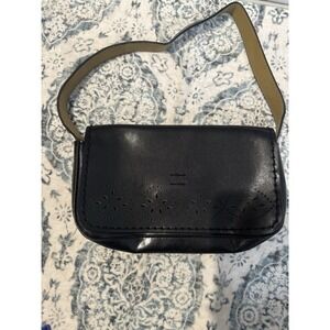 Mondani New York Shoulder Hobo Bag Black With Laser Cutouts